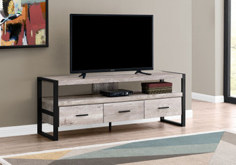 Tv Stand - 60"L - Taupe Reclaimed Wood-Look - 3 Drawers (I 2822)