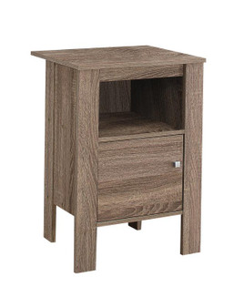 Accent Table - Dark Taupe Night Stand With Storage (I 2136)