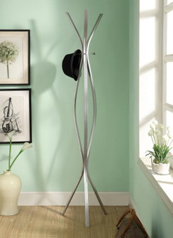 Coat Rack - 72"H - Silver Metal Contemporary Style (I 2015)