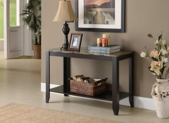 Console Table - Cappuccino - Marble-Look Top (I 7983S)