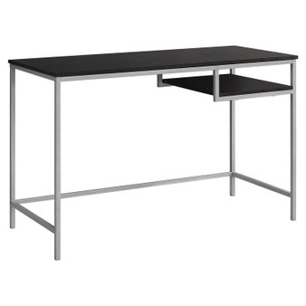 Computer Desk - 48"L - Cappuccino - Silver Metal (I 7369)