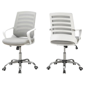 Office Chair - White - Grey Mesh - Multi Position (I 7225)