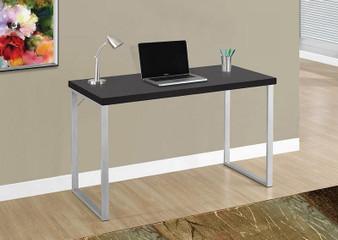 Computer Desk - 48"L / Cappuccino / Silver Metal (I 7153)