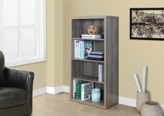 Bookcase - 48"H - Dark Taupe With Adjustable Shelves (I 7060)