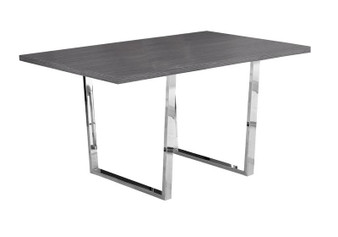 Dining Table - 36"X 60" - Grey - Chrome Metal (I 1120)