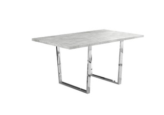 Dining Table - 36"X 60" - Grey Cement - Chrome Metal (I 1119)