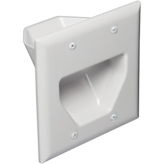 2-Gang Recessed Cable Plate (White) (DCM450002WH)
