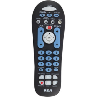3-Device Big-Button Universal Remote With Streaming & Dual Navigation (Black) (RCARCR313BR)