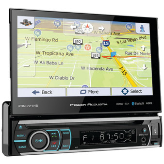 7" Incite Single-Din In-Dash Gps Navigation Motorized Lcd Touchscreen Dvd Receiver With Detachable Face & Bluetooth(R) (POWPDN721HB)