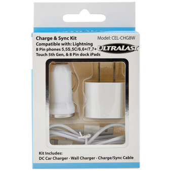 Charge & Sync Kit With Lightning(R) To Usb Cable (White) (DOTCELCHG8W)