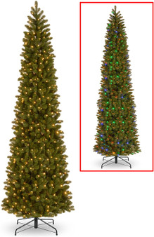 12' Feel Real® Downswept Douglas® Fir Pencil Slim Hingedtree With 850 Dual Color® Led Lights & Caps Ul/Cul-10 Functions 1996 Tips (PEDD4-392D-120)