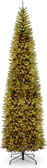 12' Kingswood® Fir Hinged Pencil Tree With 800 Clear Lights Ul (KW7-300-120)