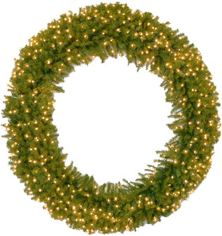 72" Norwood Fir Wreath With 450 Clear Lights Ul (NF-72WLO)