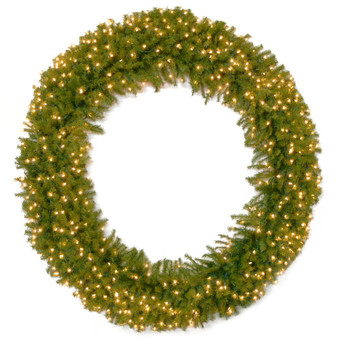 72" Norwood Fir Deluxe Wreath With 600 Clear Lights Ul-2232 Tips-3 Sections (NF3-320-72W)