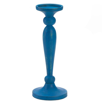 Artisan Wood Candle Holder - Cadiz Blue (5001087)
