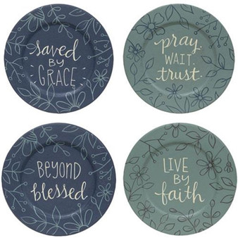Beyond Blessed Plate 8.5" - 4 Assorted (Pack Of 4)