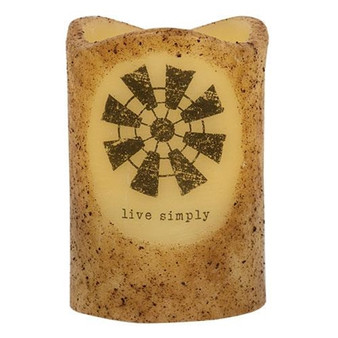 *Live Simply Windmill Pillar 3X5" G84833 By CWI Gifts
