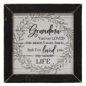 Grandma I Love You Print 12" Black Wash Frame GJPS301 By CWI Gifts