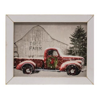 Tree Farm Print White Wash Frame