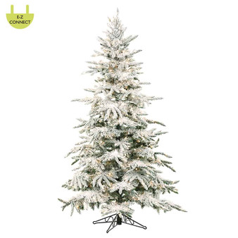 7.5'Hx54"D Mountain Pine Tree X1278 W/550 Clear Lights Easy Connect (Ms) Green Snow YTT107-GR/SN