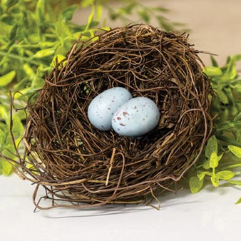 Angelvine Bird Nest With Eggs 4.5" F17913 By CWI Gifts