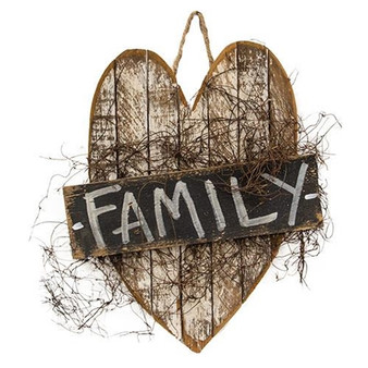 Family Lath Hanging Heart
