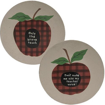 Teacher Apple Plate - 2 Assorted (Pack Of 2)