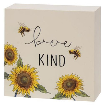 *Bee Kind Sunflower Box Sign G91005 By CWI Gifts