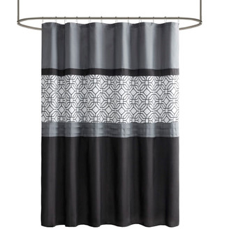 Donnell Embroidered And Pieced Shower Curtain With Liner 5DS70-0231