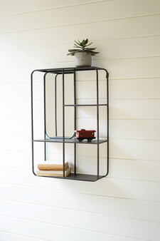 Metal Wall Mirror With Shelves