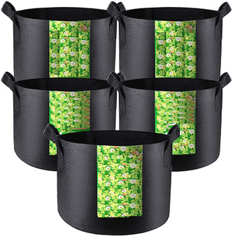 5-Pack 25 Gallon Plant Grow Bags