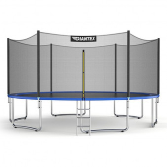 15 Ft Outdoor Trampoline Combo With Bounce Jump Safety Enclosure Net And Spring Pad (SP37227+)
