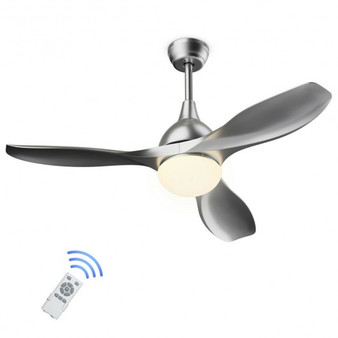 Modern 48" Ceiling Fan With Dimmable Led Light And Remote Control Reversible Blades-Silver (EP24568US-SL)