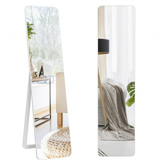 Full Length Frameless Wall Mountable Floor Mirror-White (HW66089WH)