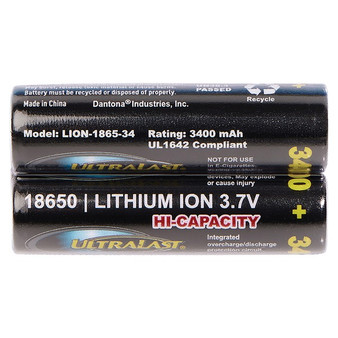 3,400 Mah 18650 Retail Blister Carded Batteries (2 Pack) (DOTUL1865342P)