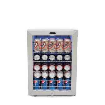 BR-091WS Beverage Refrigerator With Lock - Stainless Steel 90 Can Capacity