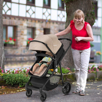 2-In-1 Foldable Pushchair Newborn Infant Baby Stroller-Coffee (BB4918CF)