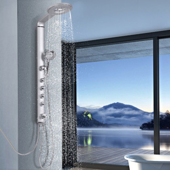 40" Aluminum Alloy Shower Column Massage Jet System With Hand Shower (BA7234)