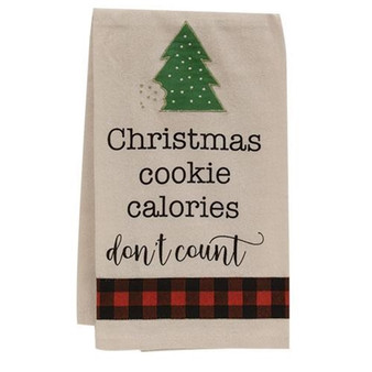 CWI Christmas Cookie Calories Don'T Count Dish Towel "G54048"