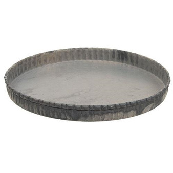 CWI Antiqued Gray Fluted Candle Pan 6.5" "G55590BG"