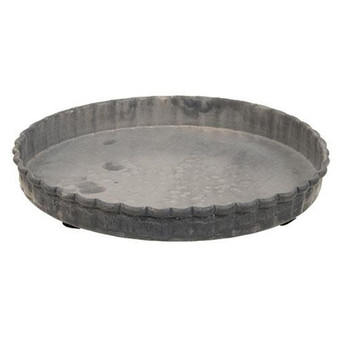 CWI Antiqued Gray Fluted Candle Pan 5" "G55590CG"