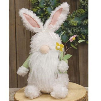 CWI Sitting Bunny Gnome With Flowers "GADC2880"