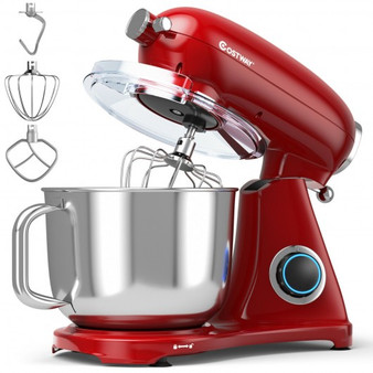 7 Quart 800W 6-Speed Electric Tilt-Head Food Stand Mixer-Red (EP24897US-RE)