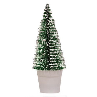 Potted Snowy Bottle Brush Tree 6" F17961