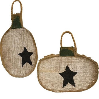 Rustic Wood White Pumpkin - 2 Assorted (Pack Of 2) G21317