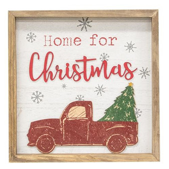 *Home For Christmas Distressed Wooden Frame Sign G35519 By CWI Gifts