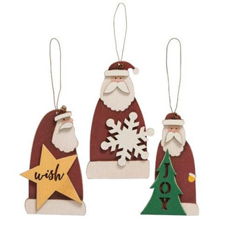 Mini Santa Ornaments (Set Of 3) G35678
