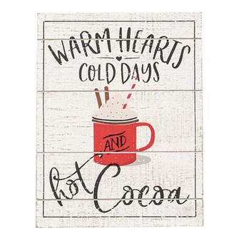*Warm Hearts Hot Cocoa Pallet Easel Sign G91021 By CWI Gifts