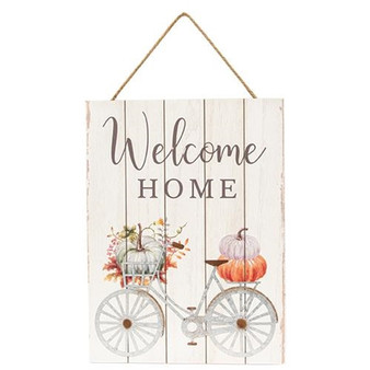 Welcome Home Pumpkin Bicycle Pallet Sign G91022