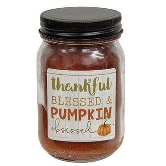 Thankful Blessed & Pumpkin Obsessed Pumpkin Spice Pint Jar Candle GB20220 By CWI Gifts